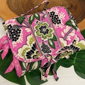 Vera Bradley Pink Floral Print Jewelry or Makeup Toiletry  Foldable Case